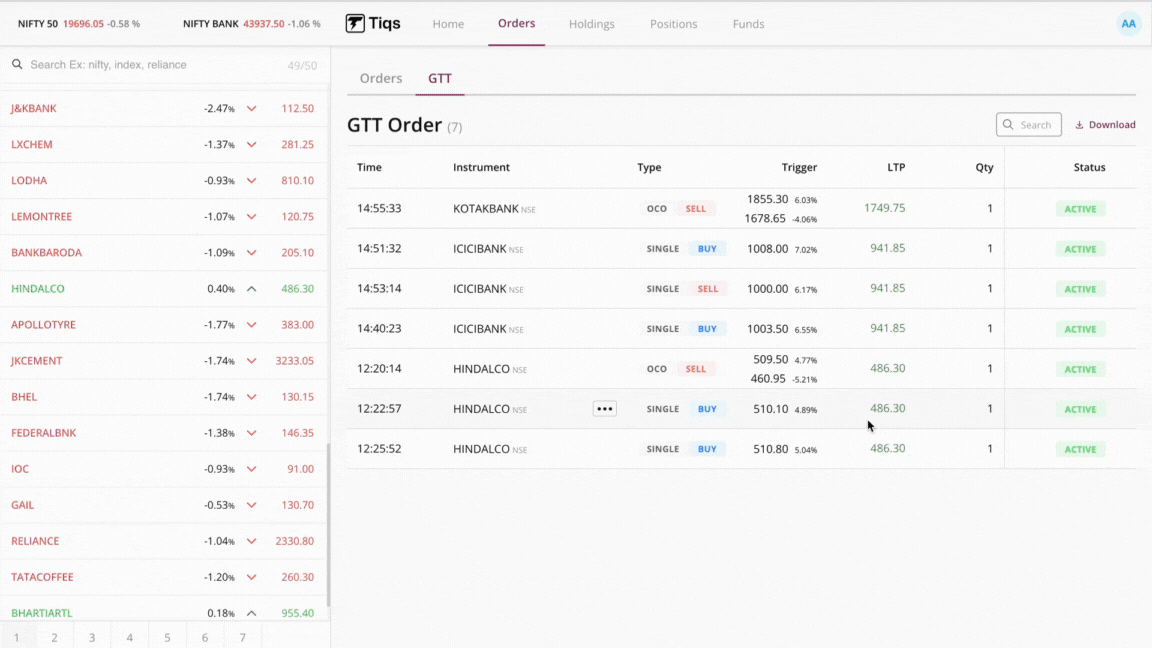 GTT Buy Order